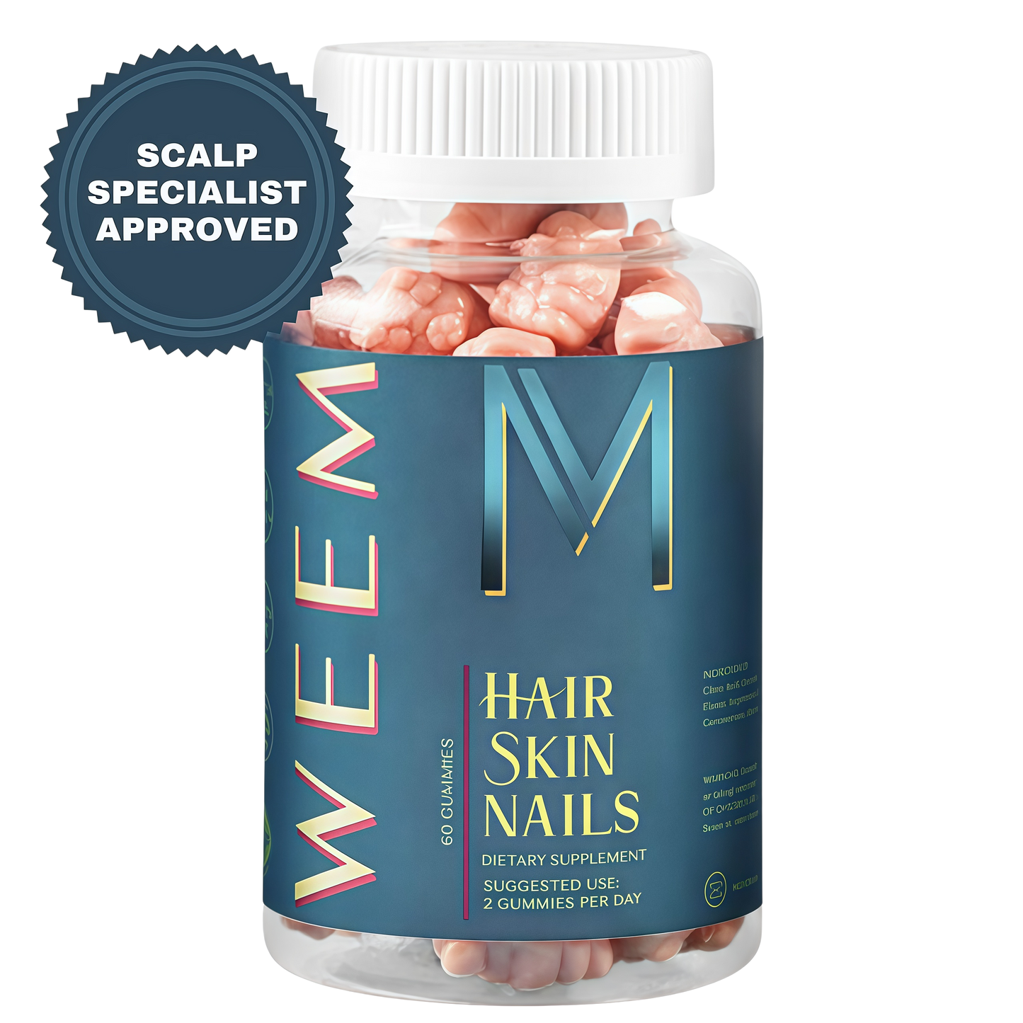 WEEM Hair Skin and Nails Gummies - Supports Healthy Hair - Vegan biotin Vitamins for Women & Men Supports Faster Hair Growth, Stronger Nails, Healthy Skin, Extra Strength