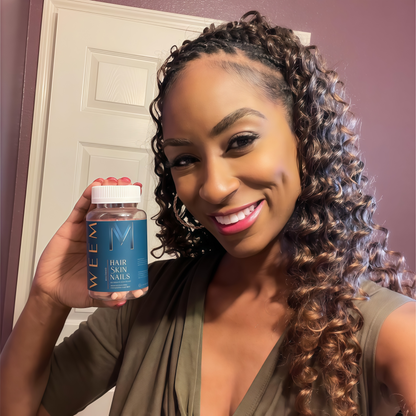 WEEM Hair Skin and Nails Gummies - Supports Healthy Hair - Vegan biotin Vitamins for Women & Men Supports Faster Hair Growth, Stronger Nails, Healthy Skin, Extra Strength
